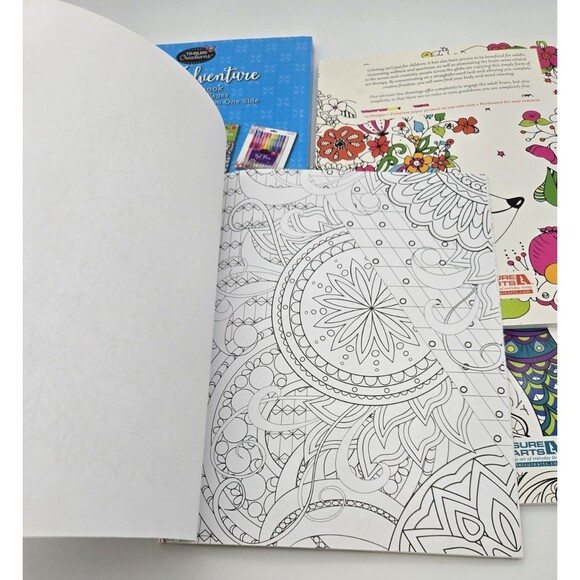 Adult Coloring Books Lot 4 Boho Geometric Woodland Winged Creatures Unused - Picture 3 of 6